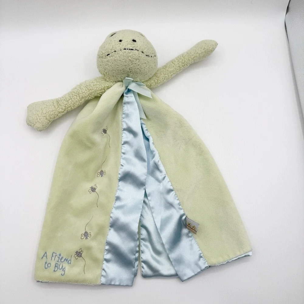 Bunnies by the Bay Frog Lovey Tadbit Baby Security Blanket Satin A Friend To Bug